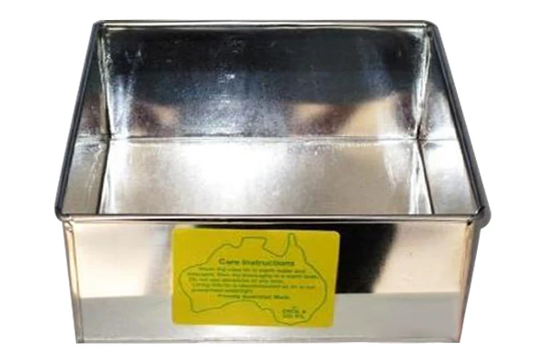 11.8 Inch Sq Sharp Tin - 3 Inch Deep - Cecil n Co