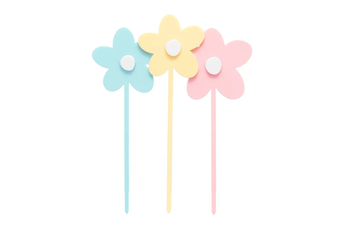 3 Flowers Milkshake Cake Topper - Mixed - by - Sprinks - Image 3