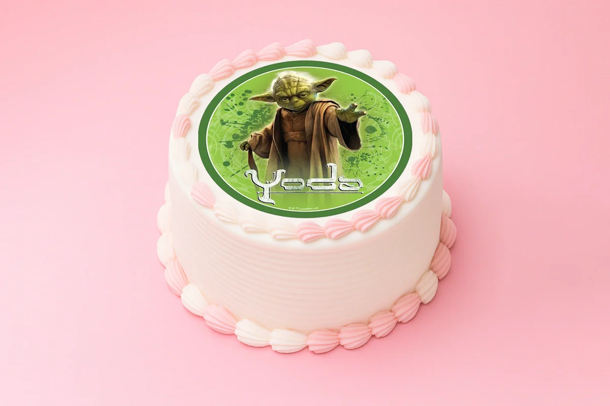 6.3 Inch Star Wars Yoda Round Edible Icing Image 16cm - BSC