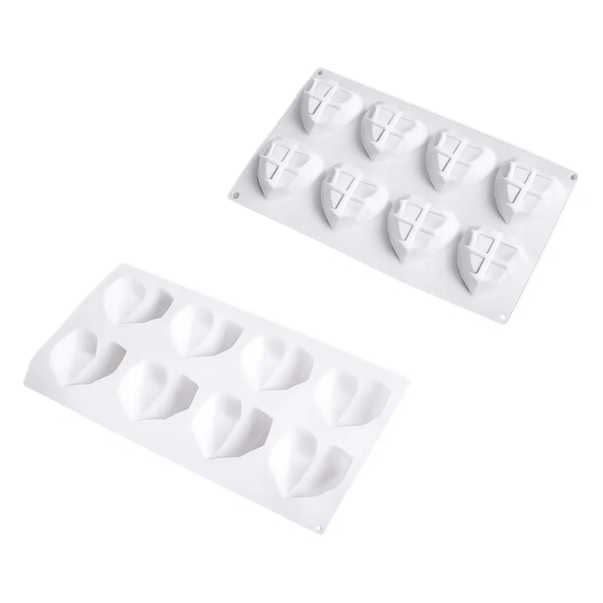 8 Cavity 3D Geometric Diamond Heart Silicone Cake Mould - Iconic Cake Art - Image 2