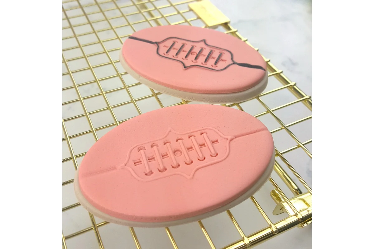 Afl Football Laces Cutter and Debosser Set - Custom Cookie Cutters