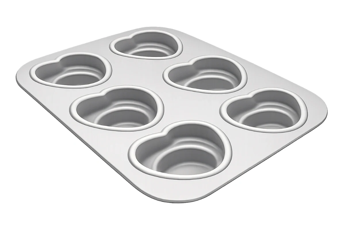 Anodized 6 Heart Cup Muffin Pan - Hot Stuff Bakeware - Image 3