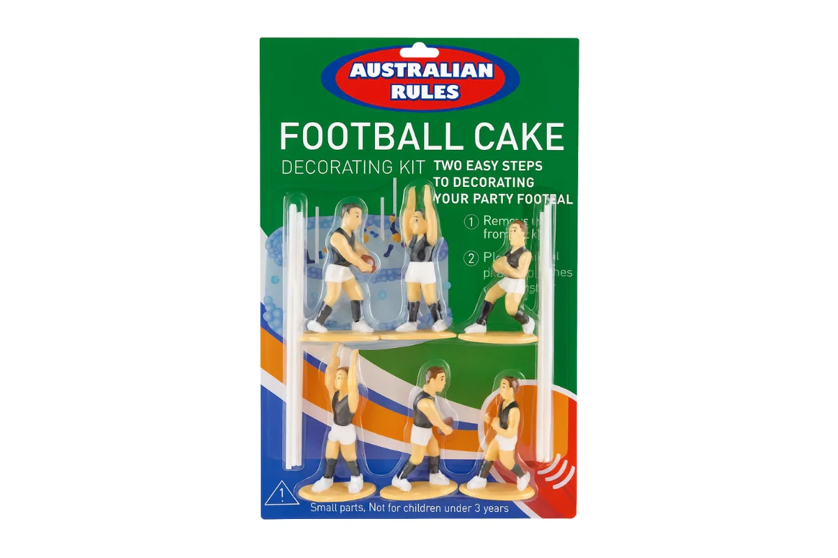 Black Colour Australian Rules Football Cake Decorating Kit - Cake Ornaments
