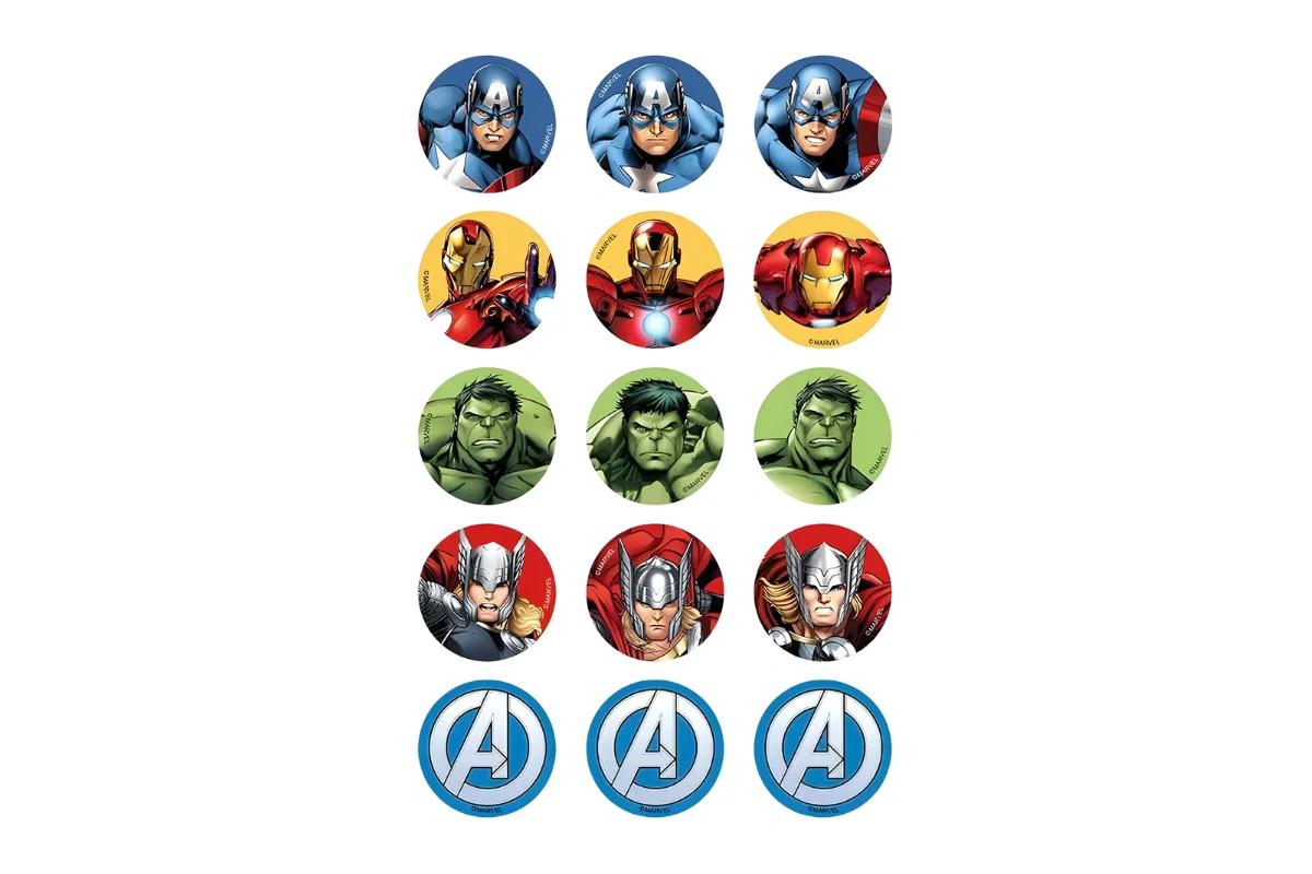 Avengers Cupcake Image Sheet 2 Inch (15 Per ) - BSC - Image 2