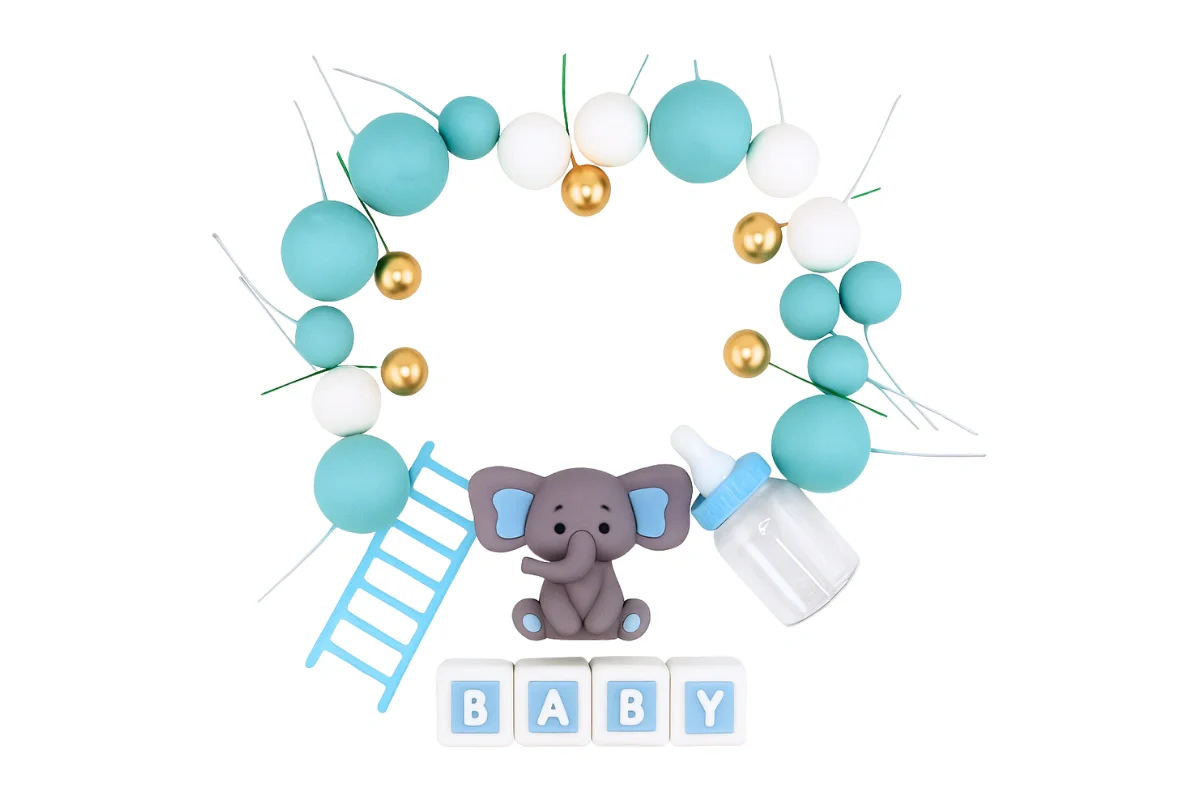 Baby Boy Cake Topper Set - Iconic Cake Art - Image 3