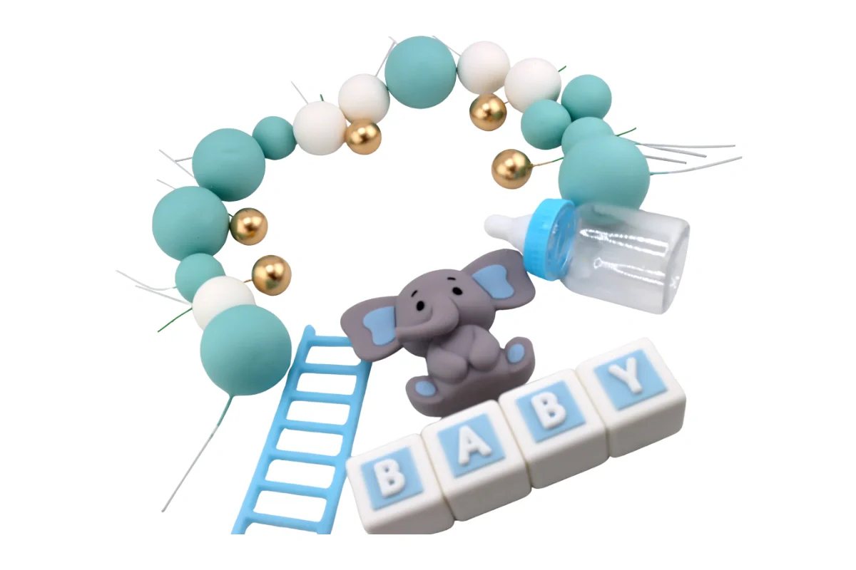 Baby Boy Cake Topper Set - Iconic Cake Art - Image 4