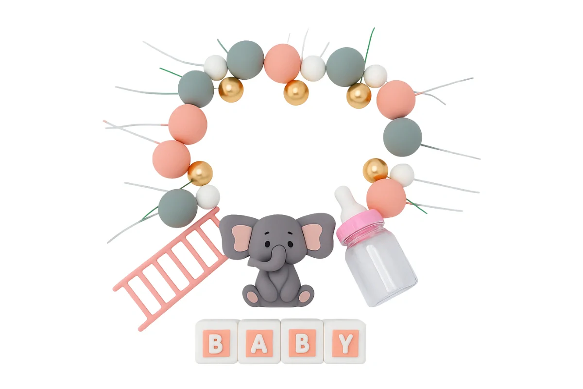 Baby Girl Cake Topper Set - Iconic Cake Art - Image 3