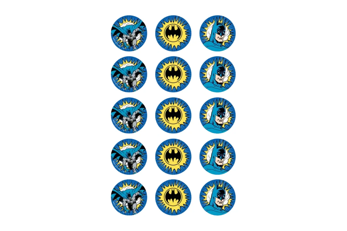Batman Cupcake Image Sheet 2 Inch (15 Per ) - BSC - Image 2