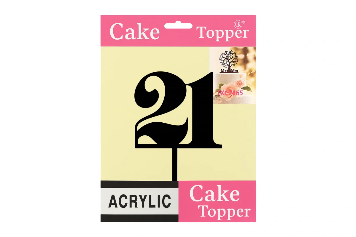 Black 21 Number Cake Topper - Anniversary Birthday - Iconic Cake Art - Image 4