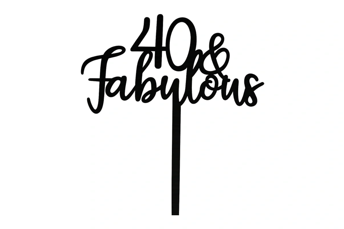 Black 40 and Fabulous - Birthday Cake Topper - Iconic Cake Art - Image 3