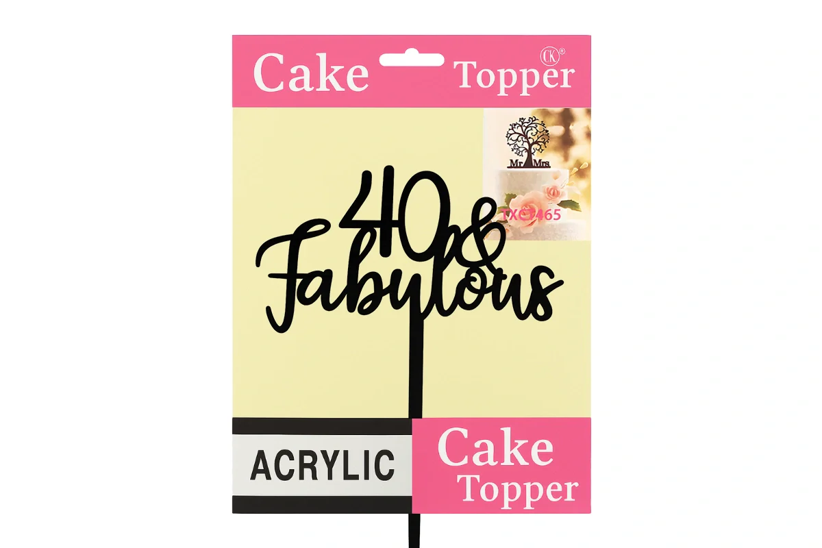 Black 40 and Fabulous - Birthday Cake Topper - Iconic Cake Art - Image 4