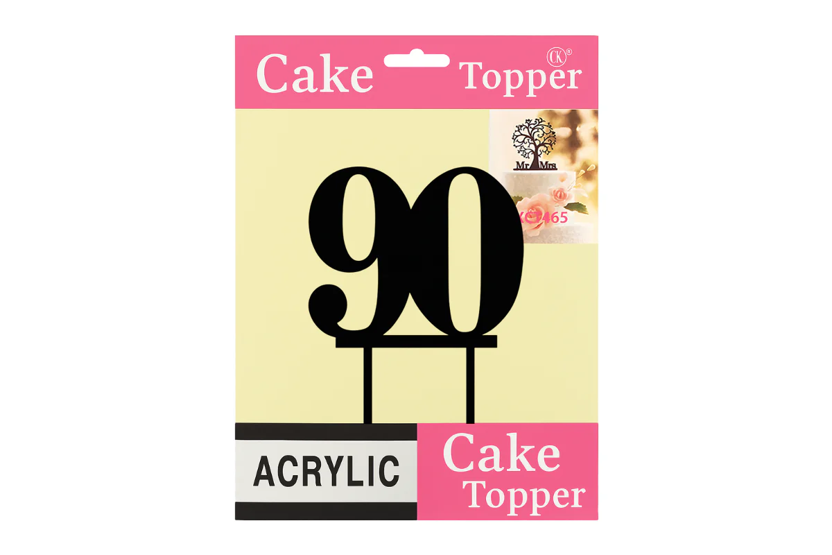 Black 90 Number Cake Topper - Anniversary Birthday - Iconic Cake Art - Image 4