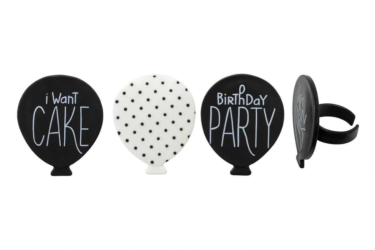 Black and White Birthday Cupcake Rings - Bakery Crafts