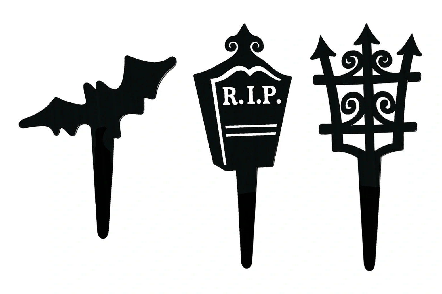 Black Bat Cemetary Cupcake Picks (12 Pack) - Bakery Crafts