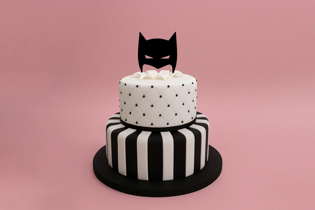 Black Bat Mask - Cake Topper - Iconic Cake Art - Image 2