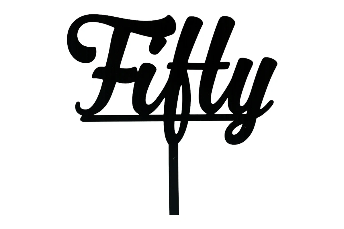 Black Fifty - Birthday Cake Topper - Iconic Cake Art - Image 3