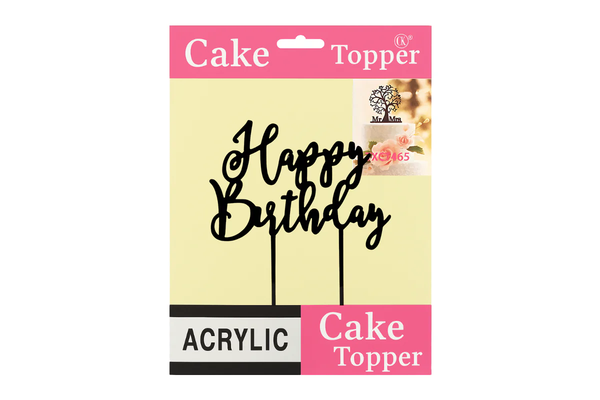 Black Happy Birthday - Cake Topper - Iconic Cake Art - Image 4