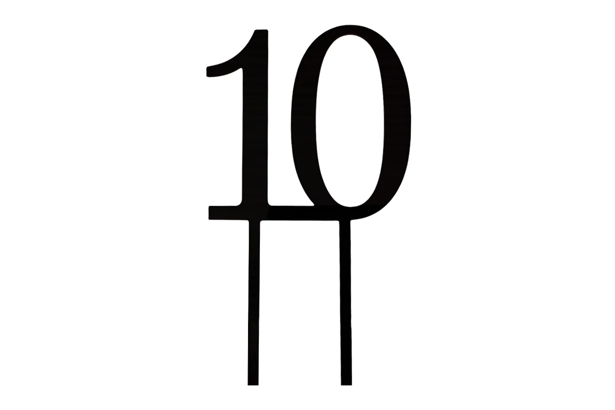 Black Number 10 - Cake Topper - Iconic Cake Art - Image 3