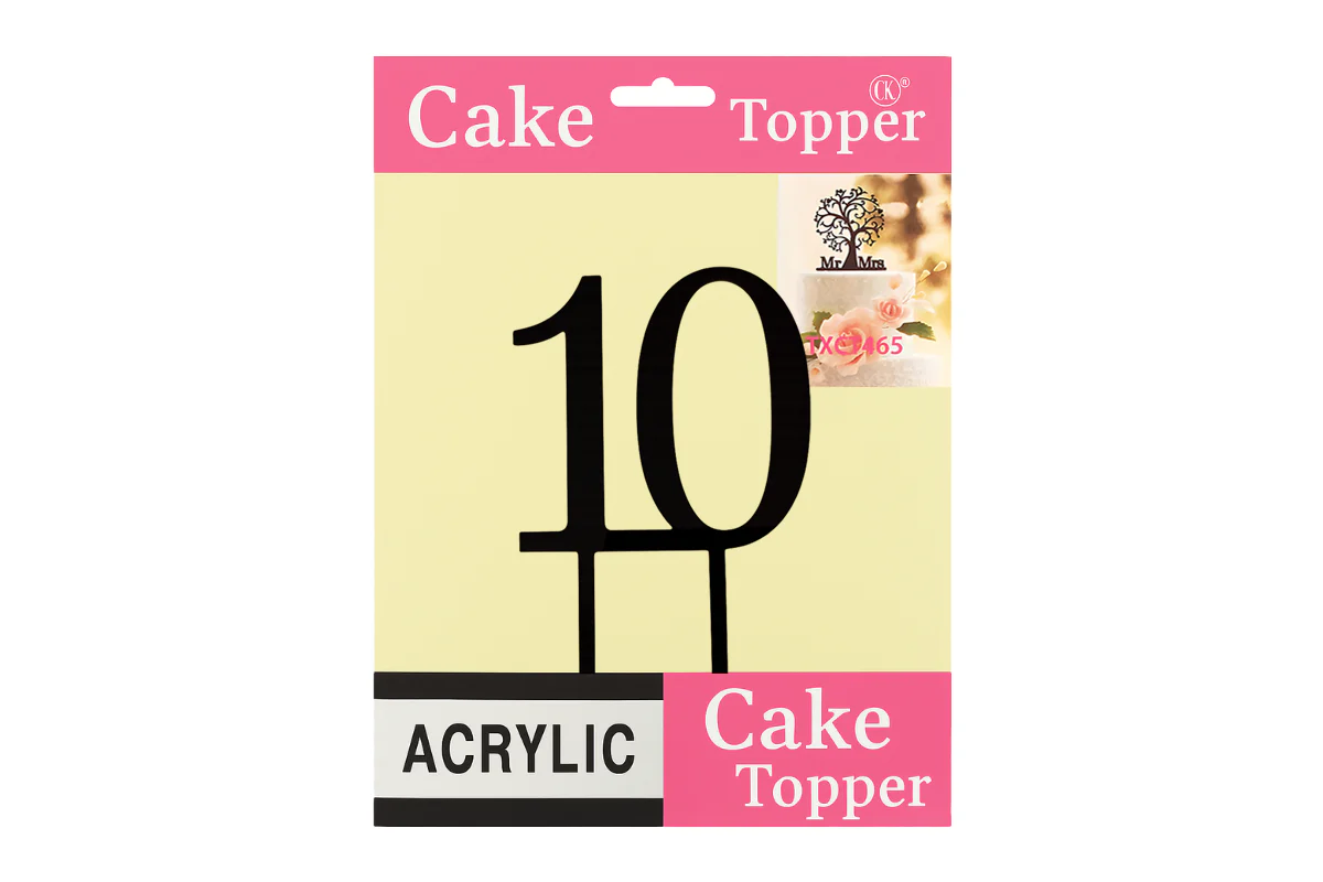 Black Number 10 - Cake Topper - Iconic Cake Art - Image 4