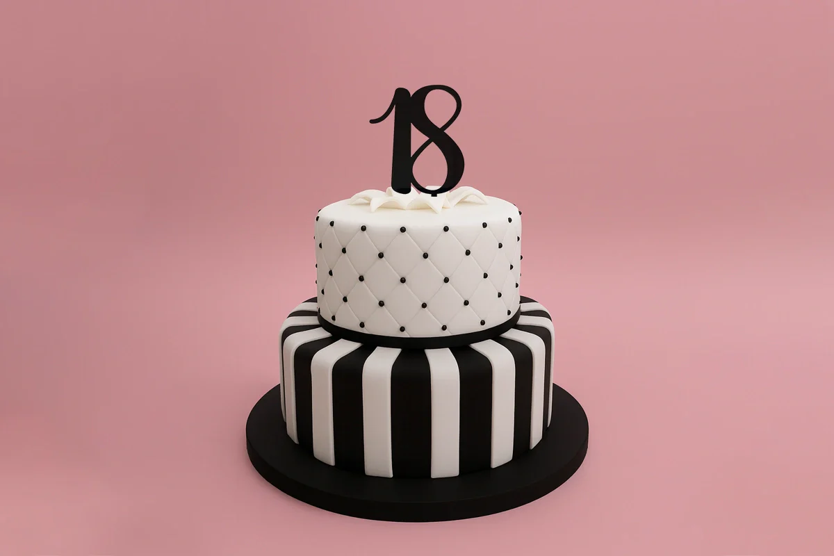 Black Number 18 Script - Cake Topper - Iconic Cake Art - Image 2