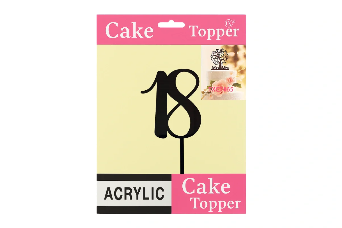 Black Number 18 Script - Cake Topper - Iconic Cake Art - Image 4