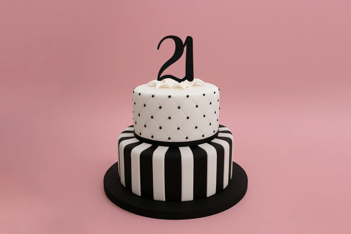 Black Number 21 Script - Cake Topper - Iconic Cake Art - Image 2