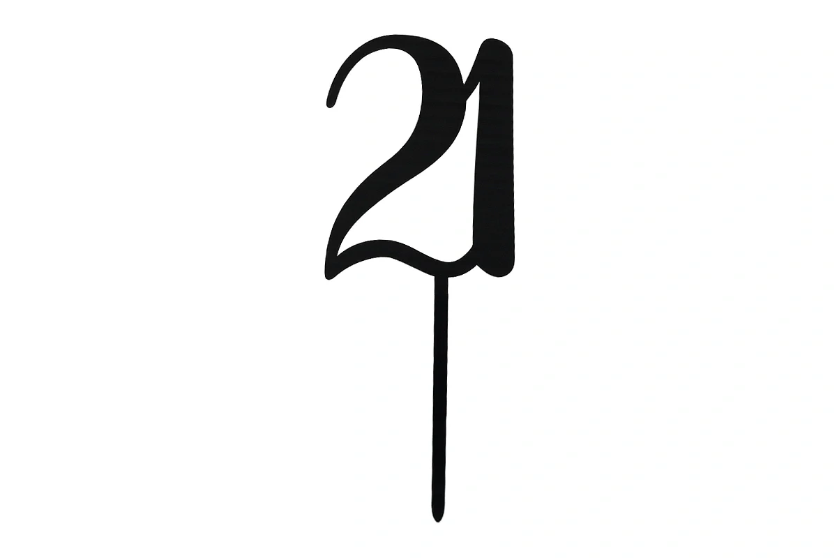 Black Number 21 Script - Cake Topper - Iconic Cake Art - Image 3