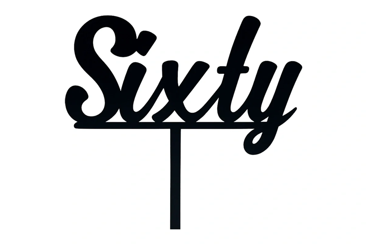 Black Sixty - Birthday Cake Topper - Iconic Cake Art - Image 3