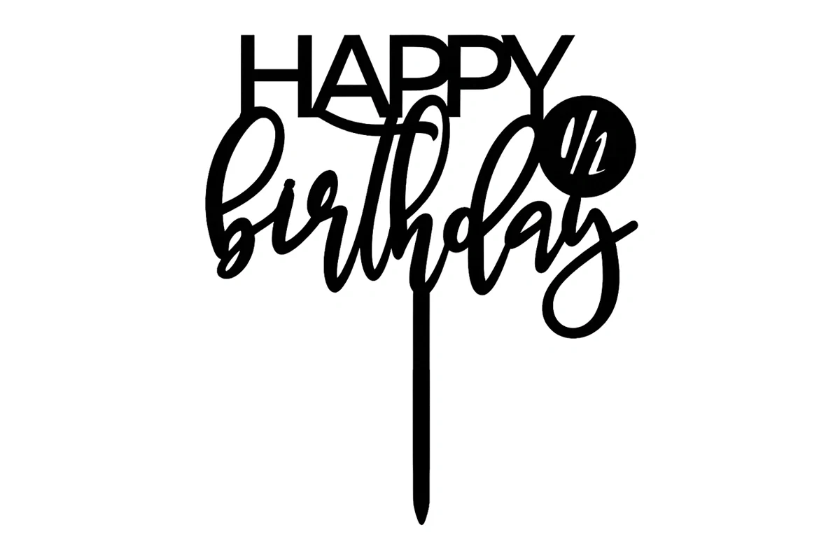 Black Style 2 Happy Half Birthday - Topper - Iconic Cake Art - Image 3
