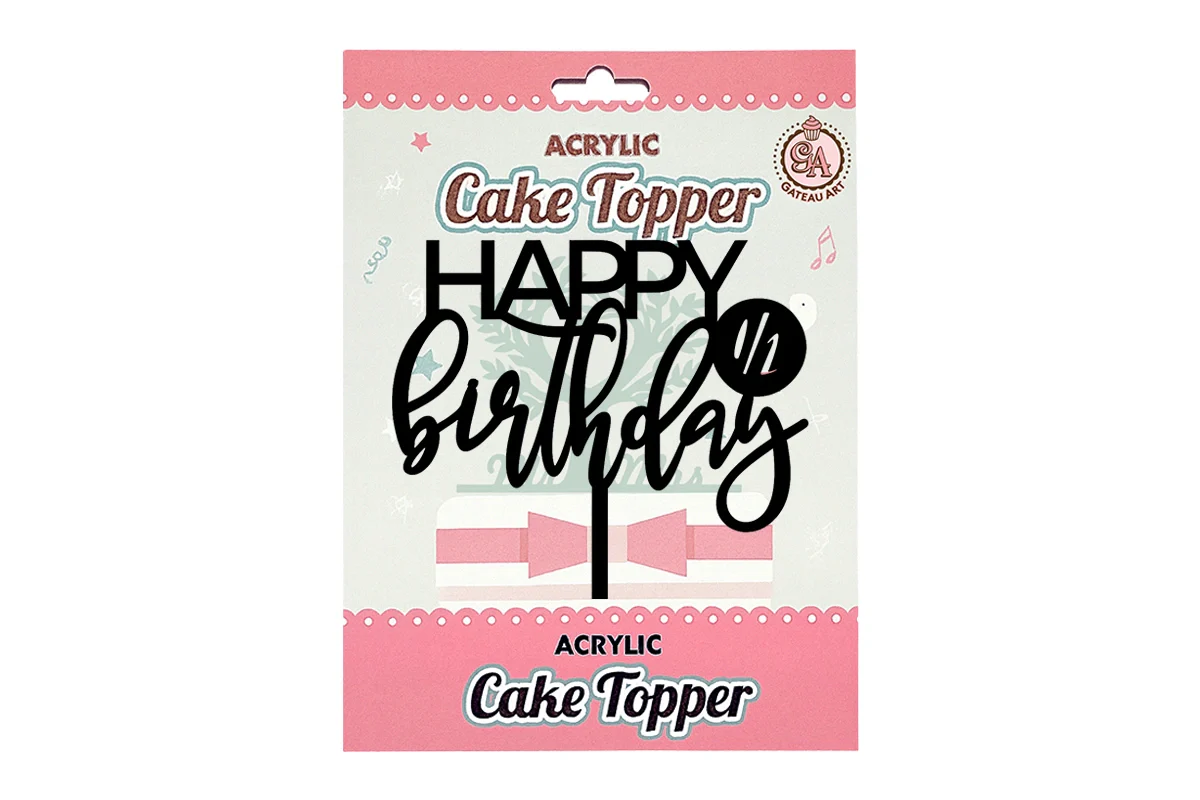 Black Style 2 Happy Half Birthday - Topper - Iconic Cake Art - Image 4