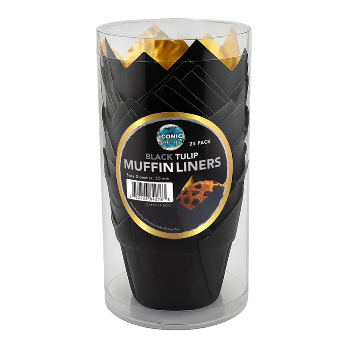 Black Tulip Baking Cups (25 Pack) - Iconic Cake Art - Image 2