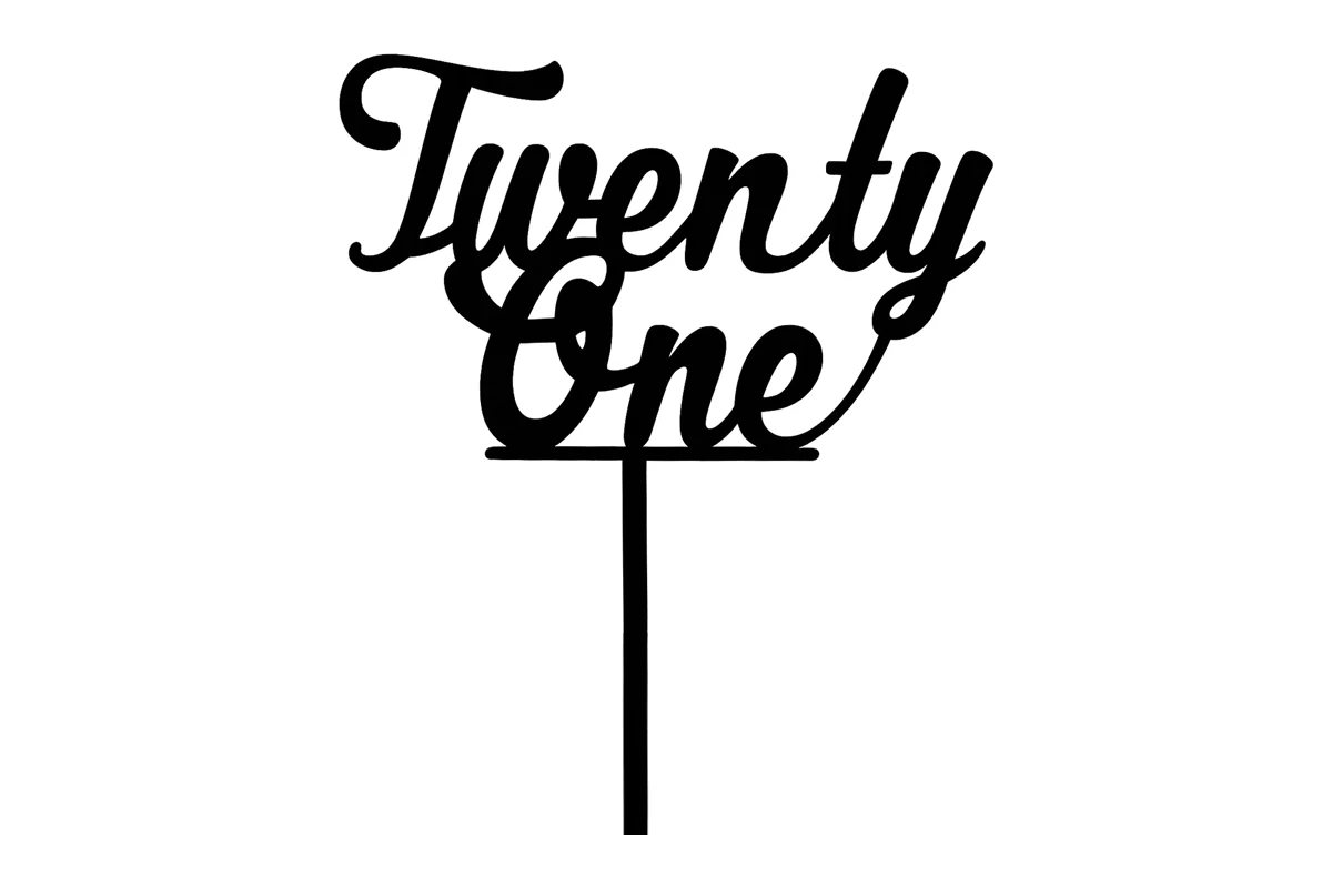 Black Twenty One - Birthday Cake Topper - Iconic Cake Art - Image 3