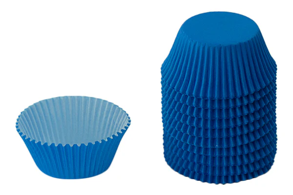 Blue × 3.2cm Greaseproof Cupcake Case 5cm (250 Pack) - Gateau Art