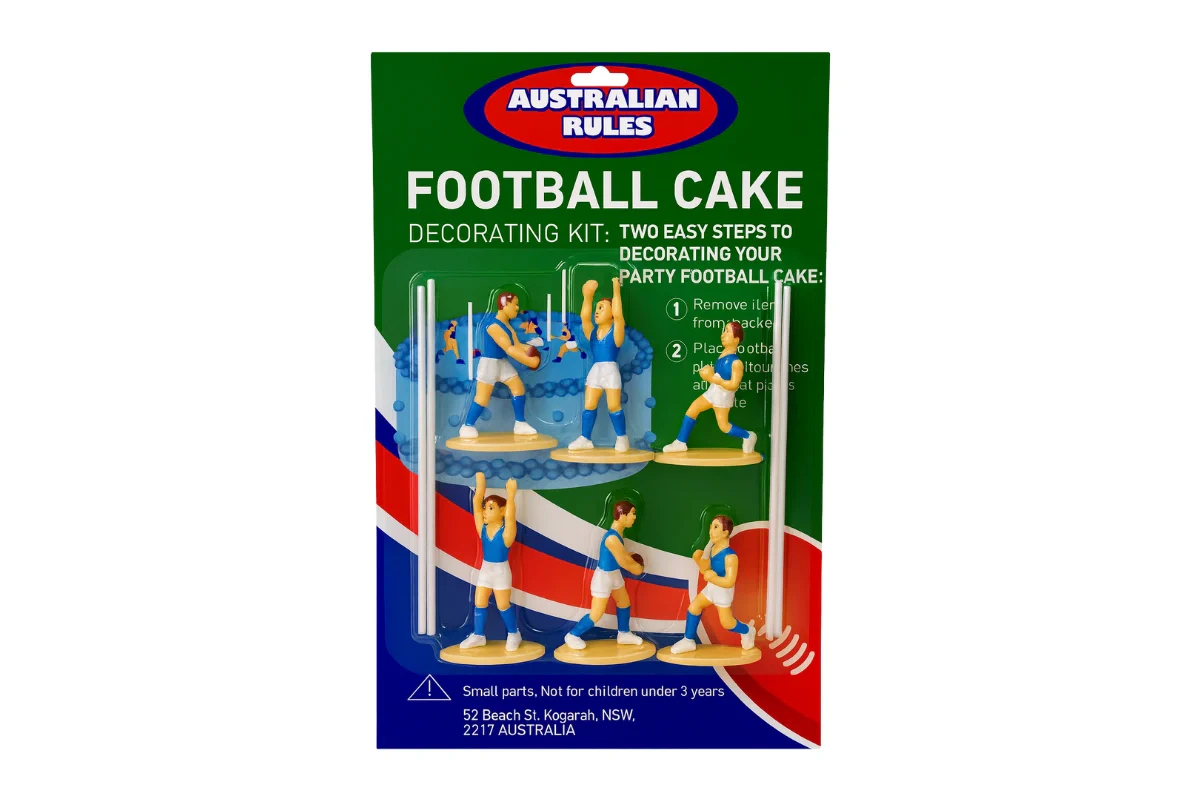 Blue Colour Australian Rules Football Cake Decorating Kit - Cake Ornaments