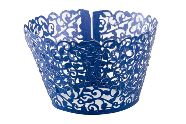 Blue Navy Lace Cake Wraps - Cake Decorating Tools (12 Pack) - Gateau Art