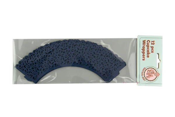 Blue Navy Lace Cake Wraps - Cake Decorating Tools (12 Pack) - Gateau Art - Image 2