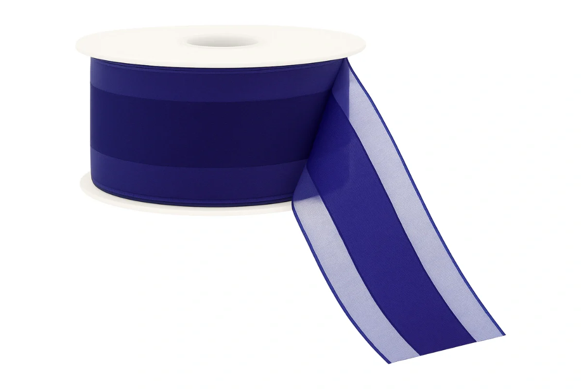 Blue Navy Organdina Satin Stripes 38mm - My Dream Cake