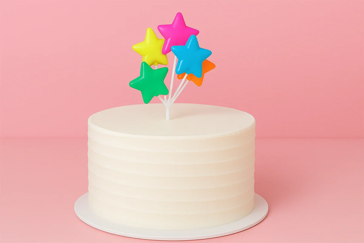 Bright Star Shaped Balloon Cluster - Bakery Crafts - Image 2