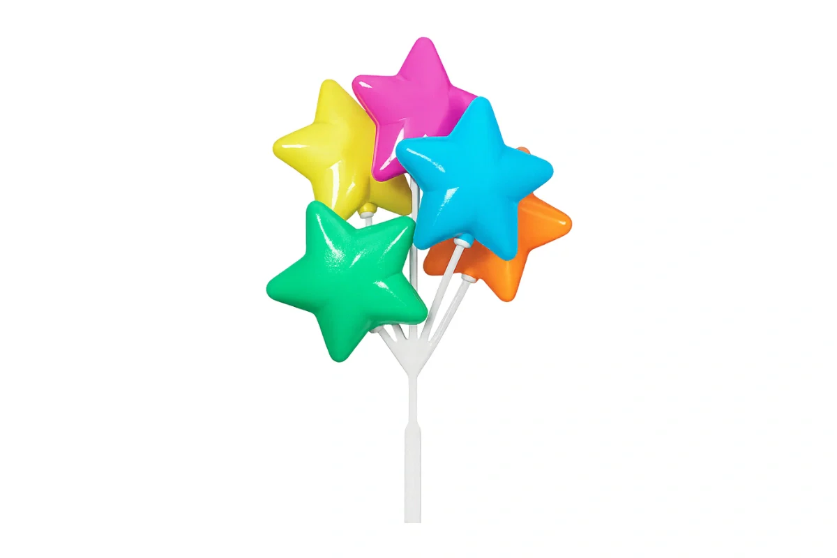 Bright Star Shaped Balloon Cluster - Bakery Crafts - Image 3