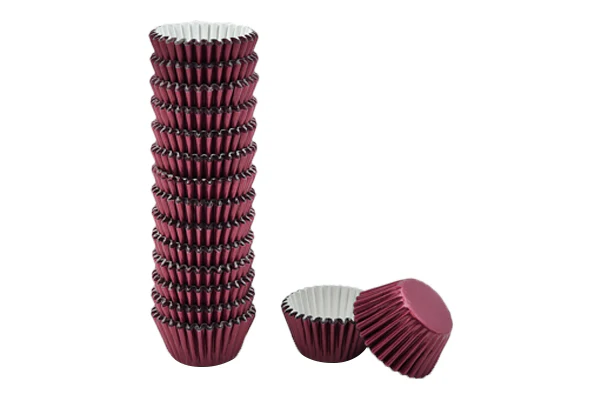 Burgundy Mini Base - Baking Bulk Cupcake Cases Liner 2.5cm (500 Pack) - Gateau Art