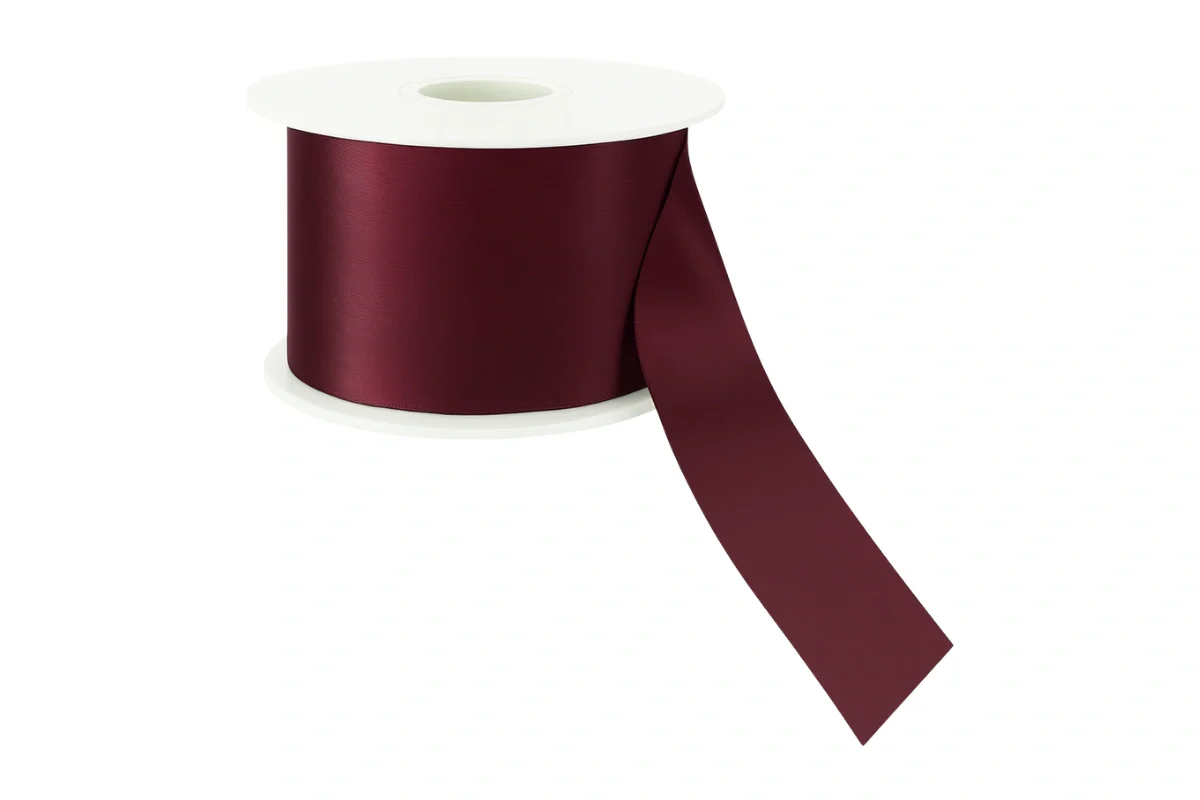 Burgundy Satin Ribbon Double Sided 25mm - My Dream Cake