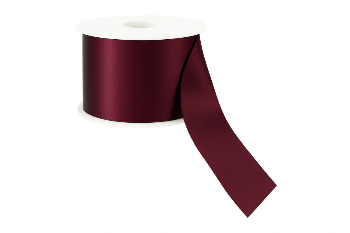 Burgundy Satin Ribbon Double Sided 38mm - My Dream Cake