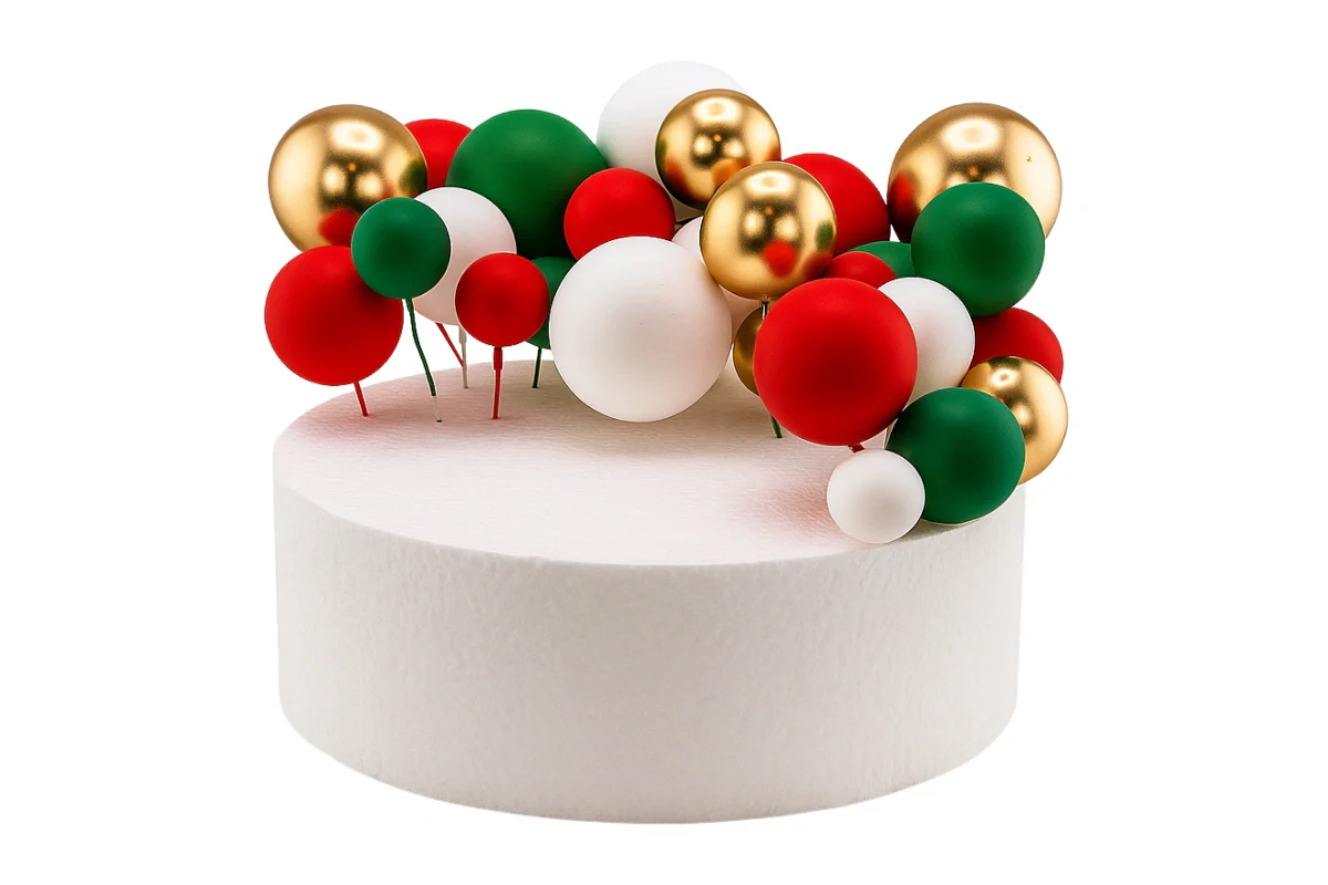 Christmas Ball Topper Set (32 Pack) - Iconic Cake Art - Image 3