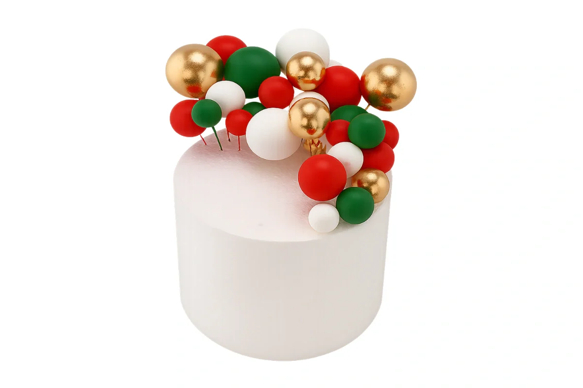 Christmas Ball Topper Set (32 Pack) - Iconic Cake Art - Image 4