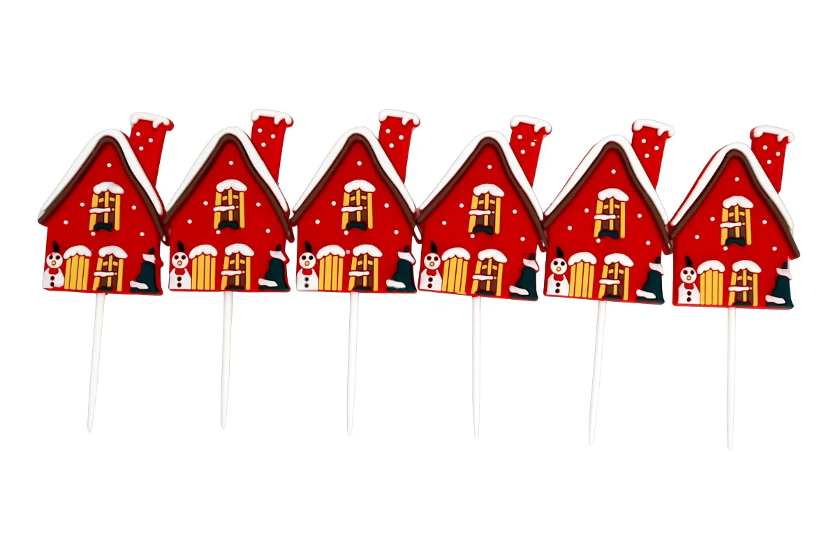 Christmas House Toppers (6 Pack) - Iconic Cake Art - Image 4