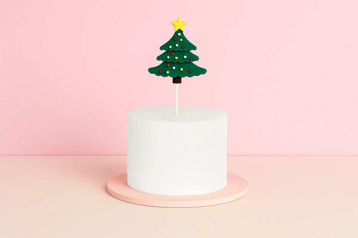 Classic Christmas Tree Toppers (6 Pack) - Iconic Cake Art - Image 2