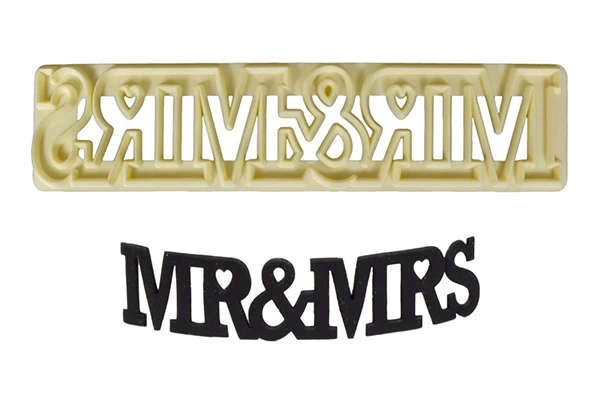 Curved Words Cutter Mr and Mrs - FMM