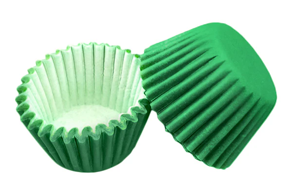 Dark Green Mini Grease-Proof Cupcake Cases 35mm (50 Pack) - Gateau Art