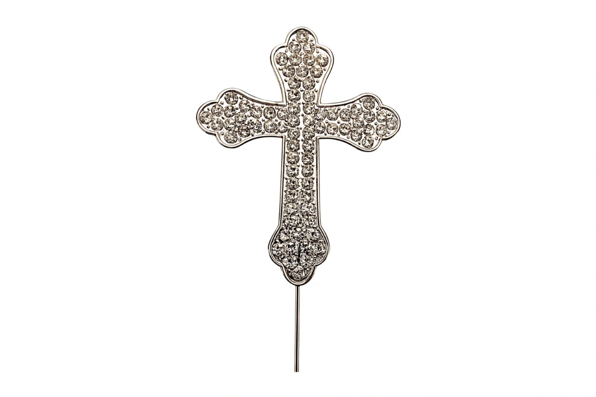 Diamante Cross - Christening - Communion 7cm - Iconic Cake Art - Image 3