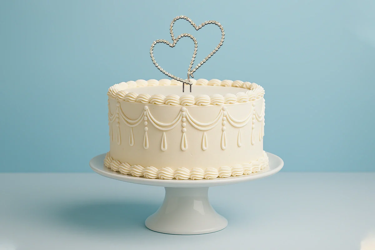 Diamante Double Heart Topper 12cm - Iconic Cake Art - Image 2